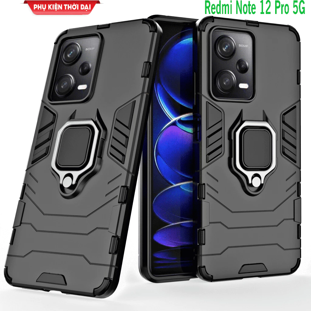 Ốp lưng Redmi Note 12 Pro 5G / Note 13 Pro 5G Iron Man Iring chống sốc nhẫn giá đỡ xem phim cao cấp