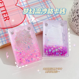 Miếng Acrylic Nhũ Kim Tuyến Nước Chảy Làm Móc Khoá Idol Siêu Xinh