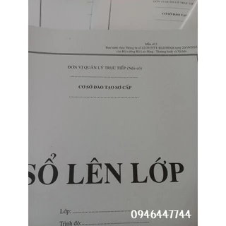 Sổ lên lớp (10 cuốn) hệ sơ cấp theo Thông tư số 42/2015/TT-BLĐTBXH