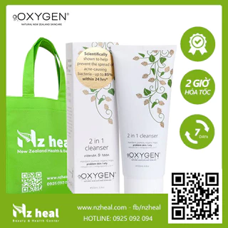 [Hỏa tốc] Sữa rửa mặt cho da dầu mụn và nhạy cảm OXYGEN 2 in 1 Cleanser 200ml