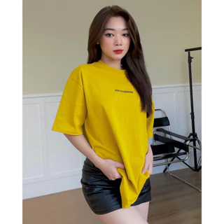 Áo Thun Oversize Local Brand NEVASOME Signature v2 Vàng Cotton Tay Lỡ Form Rộng Nam Nữ