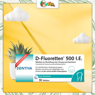 Vitamin D-Fluoretten 500 IE  cho bé từ sơ sinh 90 viên của Đức