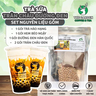 SET TRÀ SỮA TỰ PHA TRÂN CHÂU ĐƯỜNG ĐEN (250 GRAM, 7-8 LY)