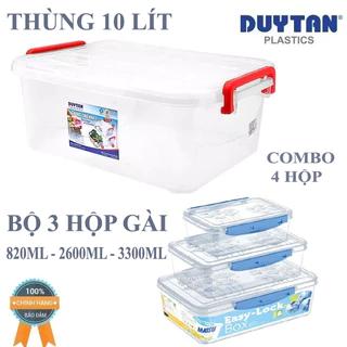 [COMBO 2 THÙNG] Thùng Nhựa 10 Lít Và Bộ 3 Hộp Gày Hàng  Duy Tân