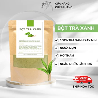 100Gr Bột trà xanh Loại 1 nguyên chất đắp mặt sấy lạnh hữu cơ 100% Organic