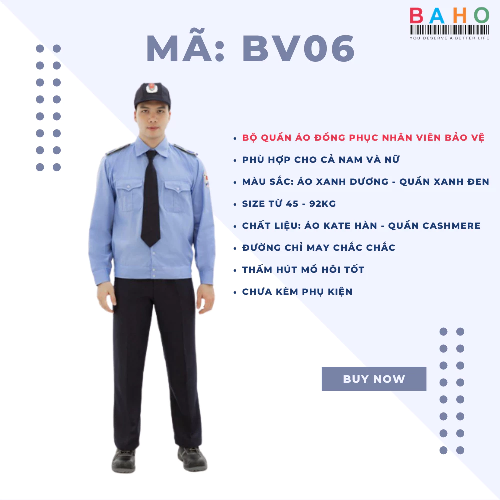 BỘ QUẦN ÁO CHO NHÂN VIÊN CÔNG TY BẢO VỆ VẢI MỀM MÁT CỰC BỀN GIÁ CỰC TỐT GIÁ RẺ TAY DÀI + NGẮN BV03