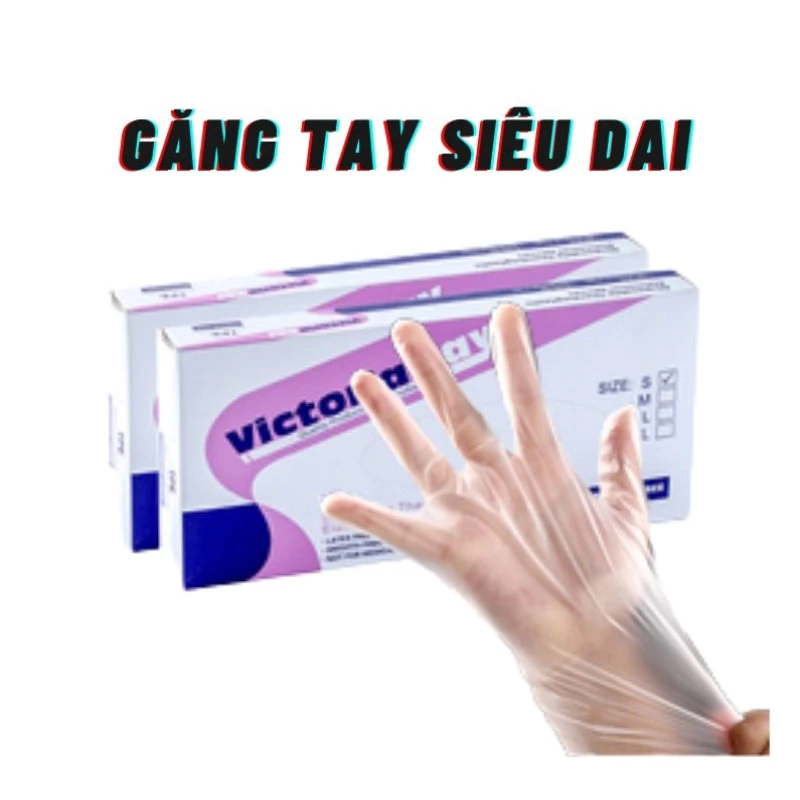 Hộp 100 chiếc găng tay Victoria Bay nấu ăn TPE siêu dai tiện lợi.