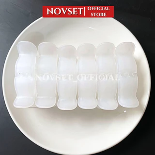 Kẹp càng cua ĐẦU BẦU nhám trắng  NOVSET cặp tóc nhám phong cách hàn quốc [set 12cái ]