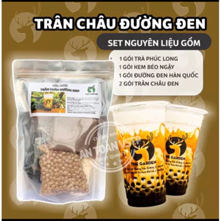 SET TRÀ SỮA TỰ PHA HƯƠNG VỊ TRÂN CHÂU ĐƯỜNG ĐEN (250 GRAM, 7-8 LY)