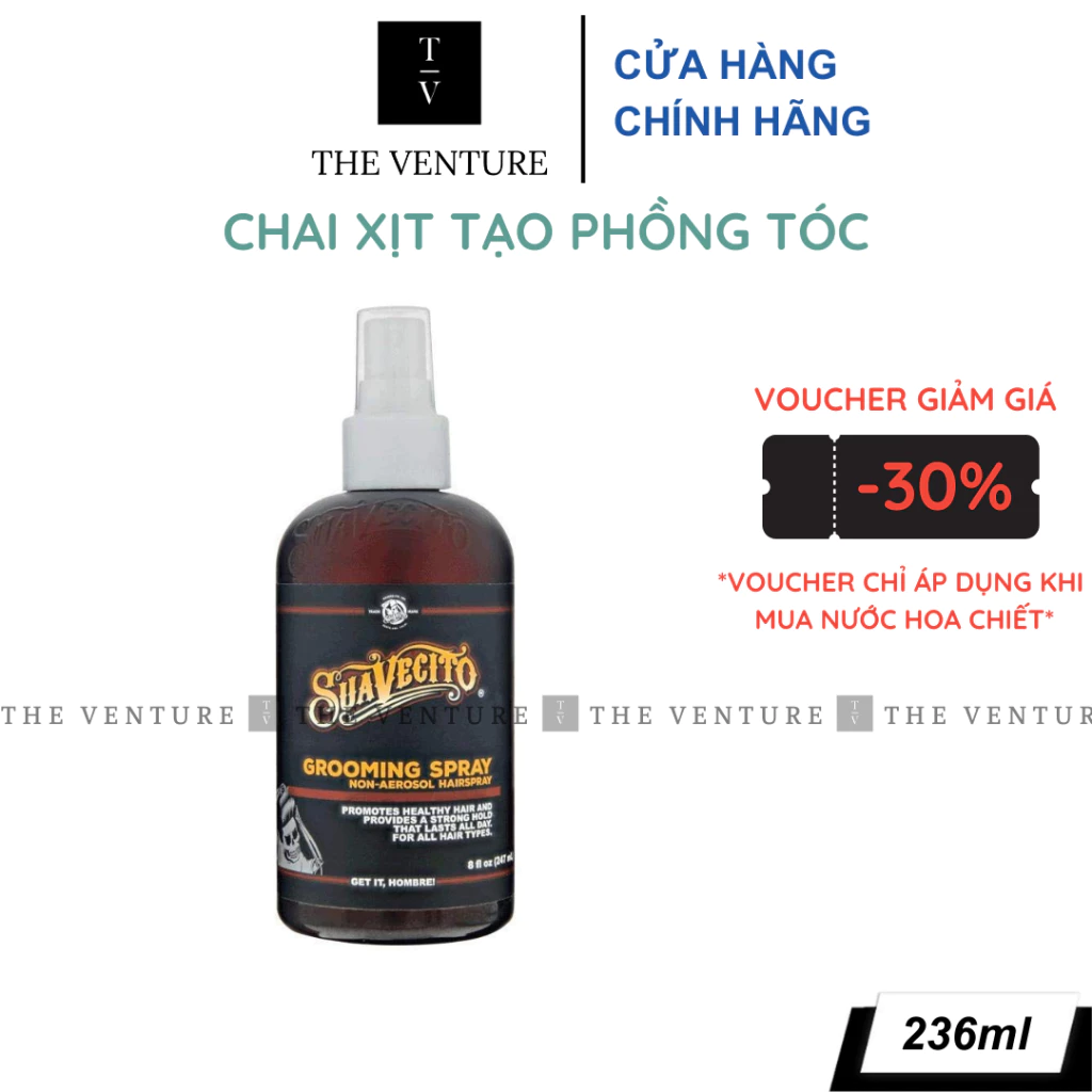 Chai Xịt Tạo Phồng Giữ Nếp Suavecito Grooming Spray Chính Hãng - 237ml