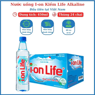 Nước uống kiềm IonLife Alkaline 450ml thùng 24 chai chứa các vi khoáng công nghệ Nhật Bản