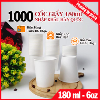 1000 chiếc cốc giấy 180ml - 6oz Ly giấy NHẬP KHẨU HÀN QUỐC