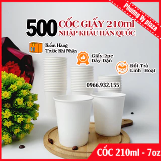 500 chiếc cốc giấy 210ml - 7oz ly giấy dùng 1 lần NHẬP KHẨU HÀN QUỐC