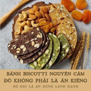 Bánh BISCOTTI ONFOD ăn kiêng giảm cân nguyên cám không đường mix 5 vị dành cho người giảm cân eat clean, tiểu đường