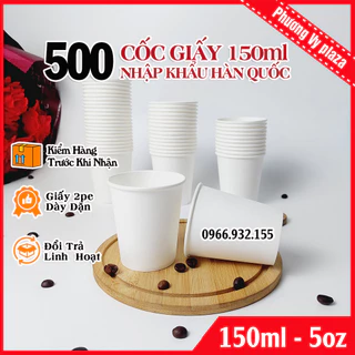 Set 500 ly giấy 150ml ~ 5oz cốc giấy NHẬP KHẨU HÀN QUỐC