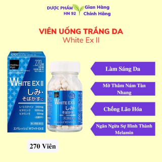 Viên uống trắng da White Ex, bổ xung Vitamin C, mờ thâm nám Nhật Bản, 270v duocphamhn92