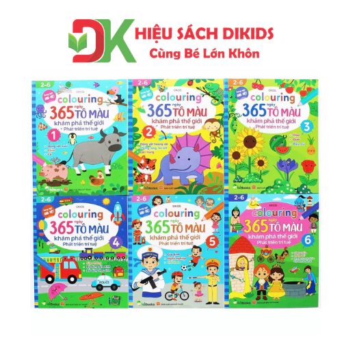 Sách - Combo 6 Quyển - 365 Ngày Tô Màu Khám Phá Thế Giới