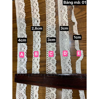 Dây ruy băng ren cotton 5 mét dùng để làm đồ trang trí