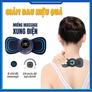 Máy Massage Xung Điện Cổ Vai Gáy, Bắp Tay, Lưng Hình Cánh Bướm - Máy Massage 8 Chế Độ Giúp Giảm Đau Nhức