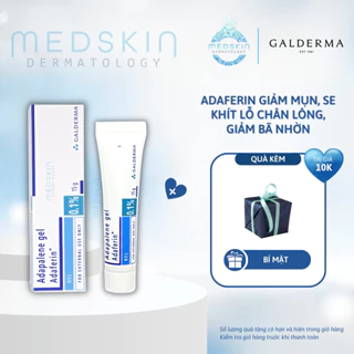 Adapalene Gel 0.1 Adaferin - Gel Giảm Mụn Trứng Cá, Mụn Ẩn, Mụn Đầu Đen, Giảm Sưng Tấy Đỏ, Chống Lão Hóa (Tuýp 15g)