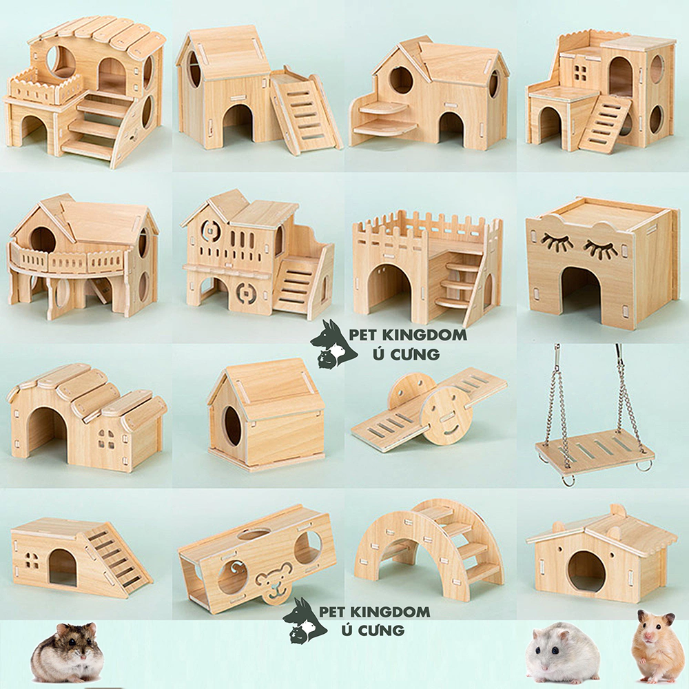 Nhà ngủ gỗ hamster nhiều hình cho hamster