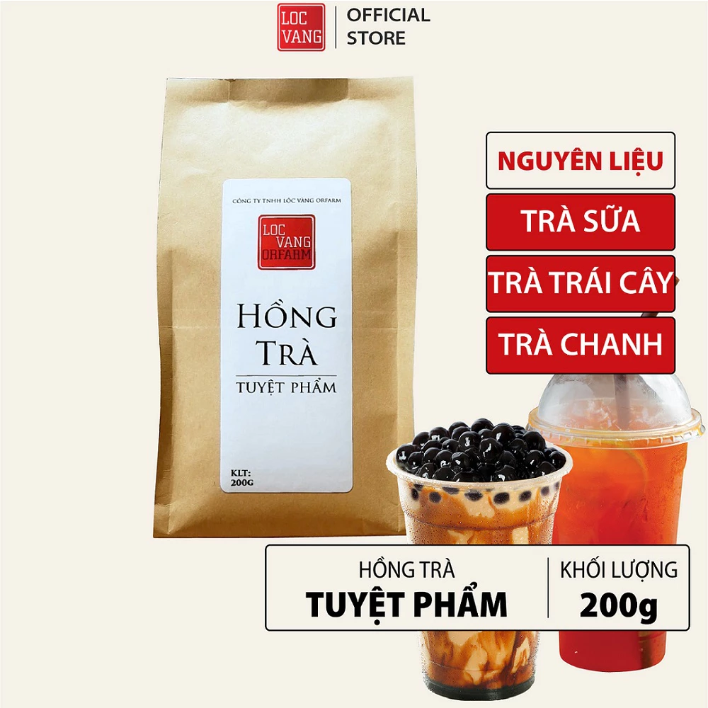 Hồng Trà, Trà Đen Nguyên Liệu Làm Trà Sữa Trân Châu Đường Đen TUYỆT PHẨM 200g