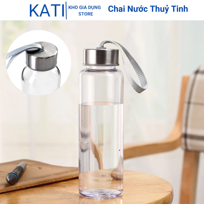 Chai Nước Thủy Tinh, Bình Detox Có Dây Xách 500ml, 300ml Katigiadung