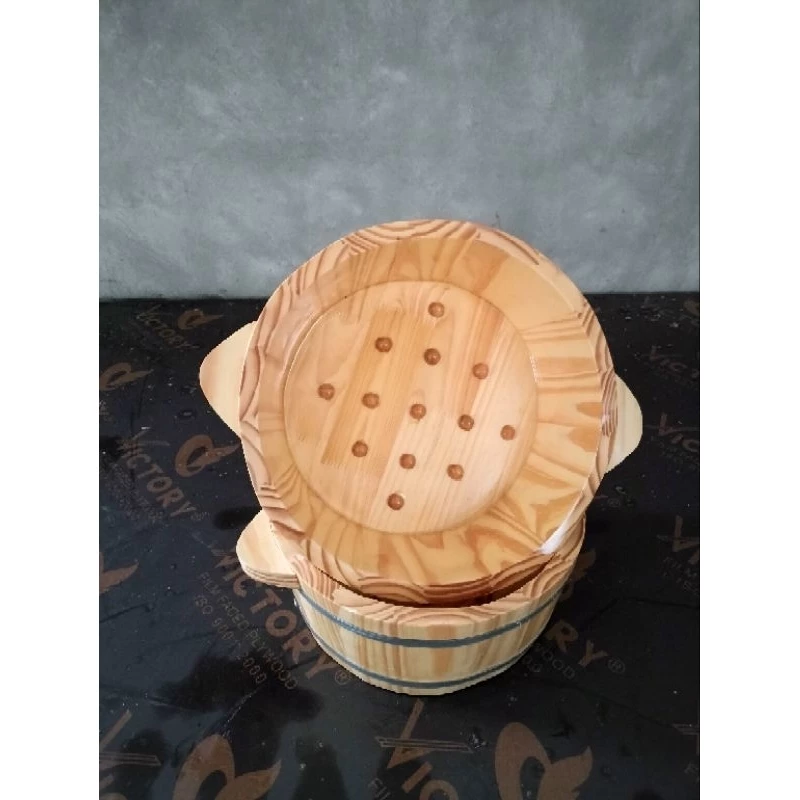Chậu gỗ ngâm chân có hạt massage cao 15cm 🔥gỗ thông mỹ nhập khẩu 🔥