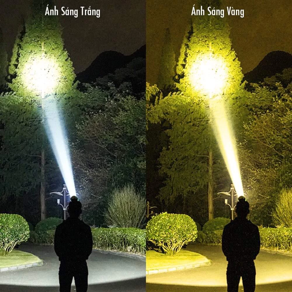 Đèn Pin Đội Đầu K25 200w Siêu Sáng, Chống Nước Đèn Siêu Sáng Chiếu Xa 200m Pin Trâu 5-7h