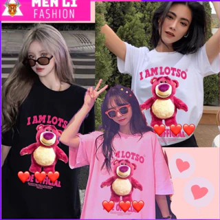 Áo Thun GẤU DÂU LOTSO Nam Nữ Unisex Form Rộng Tay Lỡ, AT128 trending xu hướng, Men Lì Fashion