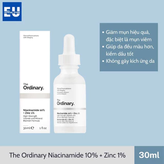 Serum ngừa mụn, sáng da, se khít Niacinamide 10% + Zinc 1% - The Ordinary 30ml (shop)