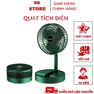 Quạt Tích Điện Để Bàn Gấp Gọn Super, 3 Tốc Độ Gió, Cổng Sạc USB Xoay 180 Độ Siêu Tiện Lợi