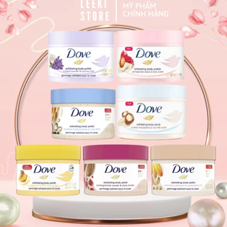 Tẩy da chết toàn thân Dove sạch sâu hạt nhuyễn mịn da Pomergranate Shea Butter Lựu Bơ Hạt Mỡ