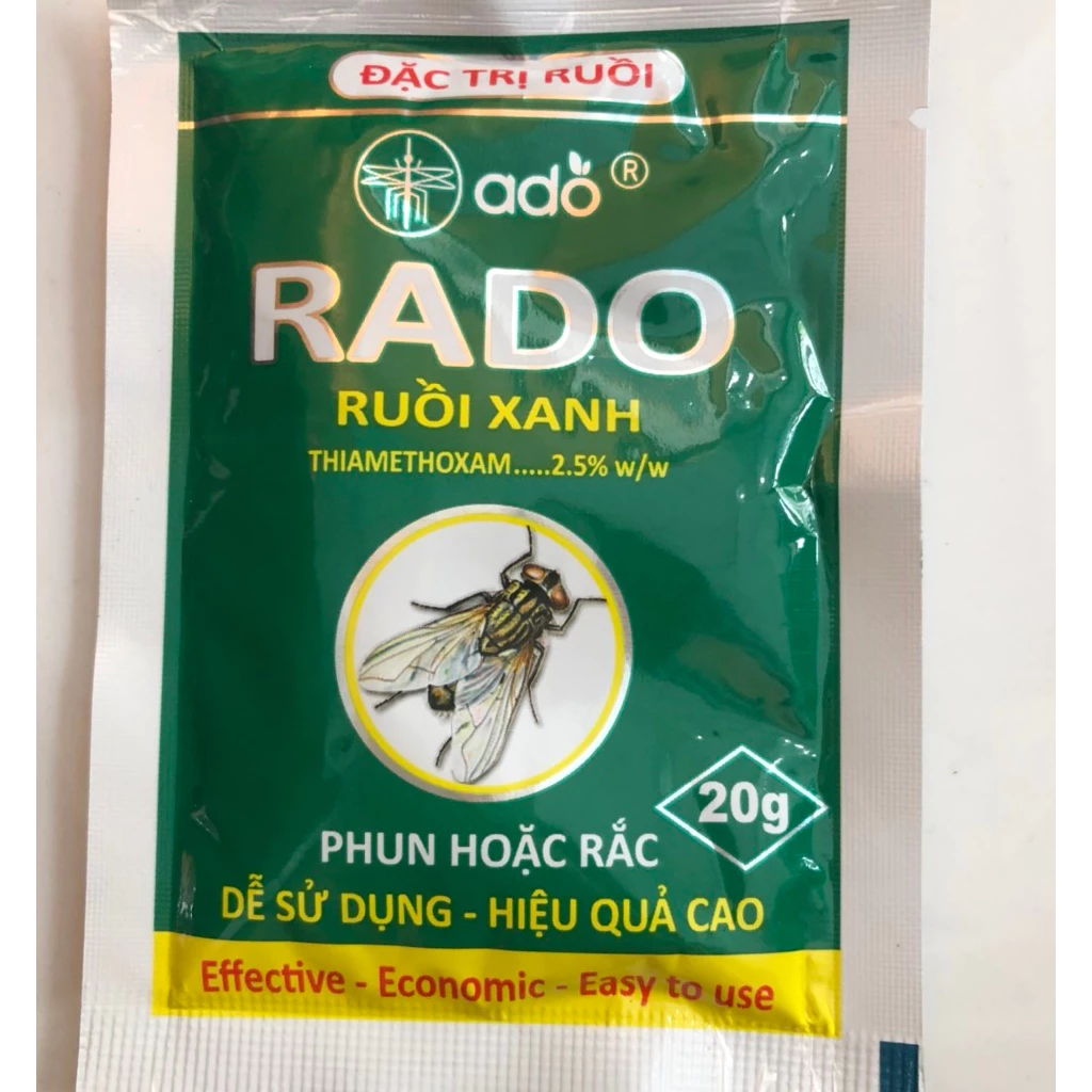 Thuốc diệt ruồi, ruồi xanh...có thể phun hoặc rắc không mùi, hiệu quả cao Rado - Gói 20g