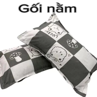 Gối Nằm Ngủ Kèm Vỏ Gối Cotton Đẹp Nhiều Mẫu Kích Thước 45x65cm