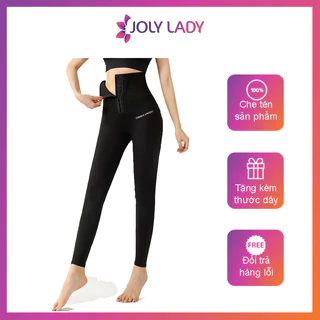 Quần legging latex có móc cài eo, giảm eo tạo dáng, mặc tập gym, định hình vóc dáng JoLy LaDy