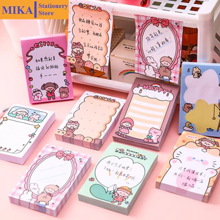 Giấy note cute hoạt hình Giấy ghi chú dễ thương MIKA nhỏ gọn nhiều màu 80 tờ đồ dùng học tập văn phòng phẩm GN01