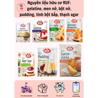 Nguyên liệu hữu cơ làm bánh cho bé - Thạch agar, pudding, bột nở, gelatine, men nở Ruf