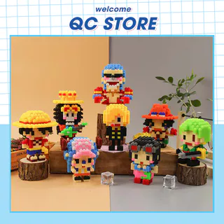 Mô hình luffy zoro naruto mini lắp ráp xếp hình anime nhỏ giá rẻ QC Store