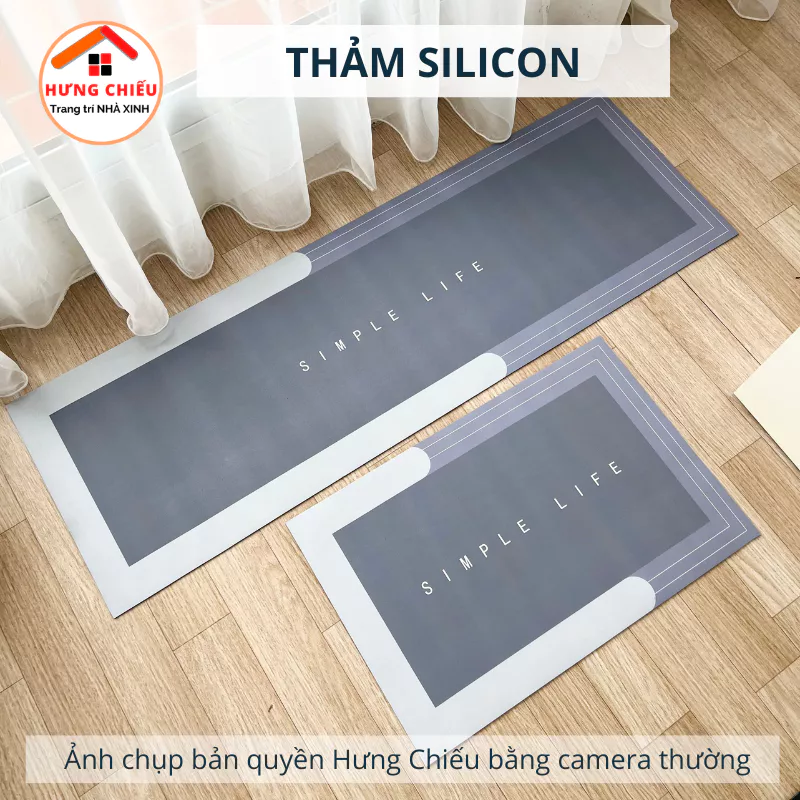 Thảm lau chân nhà bếp chống trượt SILICON thảm chùi chân nhà bếp cao cấp sang trọng dễ dàng vệ sinh HƯNG CHIẾU ED09