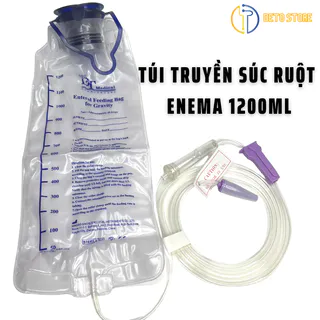 Túi truyền thụt tháo đại tràng cà phê Enema, Cafe Gerson, túi truyền súc ruột 1200ml (Túi cho ăn)