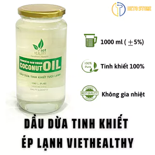 Dầu Dừa Nguyên Chất Ép Lạnh Tinh Khiết Dưỡng Da, Dưỡng Tóc, Dưỡng Môi VIETHEALTHY 1L