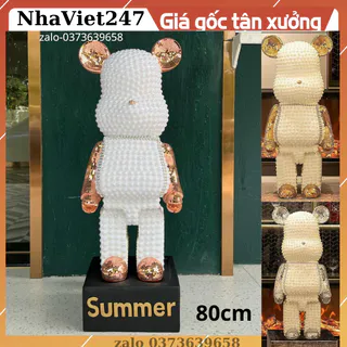 Gấu BearBrick bụng phệ đính ngọc đủ màu,SIRE Lớn-80cm-tượng gấu BearBrick decor cửa hàng, nhà của,kệ,tủ-quà tặng đẹp