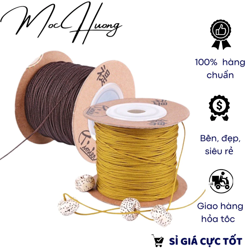 15 mét dây chỉ dù 0.4mm KHÔNG CO DÃN xâu vòng hổ phách, làm handmade - TH1007 MOCHUONG JEWELRY