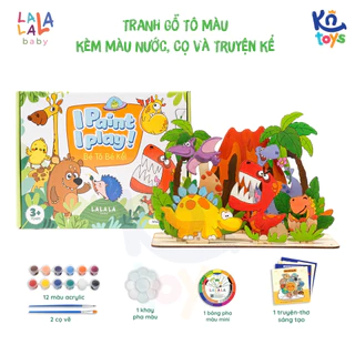 Bộ Đồ Chơi Thẻ Gỗ Tô Màu Kèm Màu Nước, Cọ và Truyện Kể I Paint I Play! - Lalala Baby