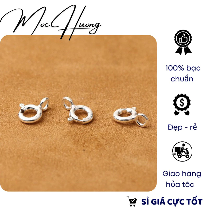 [S925] Khóa bạc tròn nhỏ (làm khóa đầu dây, làm vòng tay handmade) - TH641 MOCHUONG JEWELRY