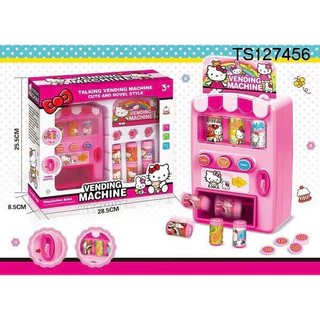 [tặng thêm pin] Đồ chơi máy bán nước tự động Hello kitty màu hồng phát nhạc