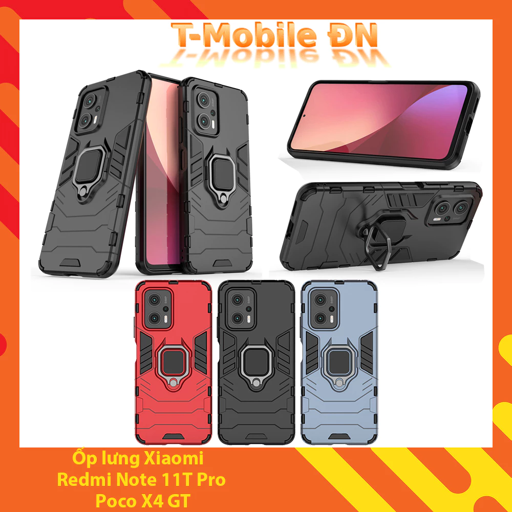 Ốp lưng Xiaomi Redmi Note 11T Pro/Poco X4 GT iRON MAN IRING Nhựa PC cứng viền dẻo chống sốc