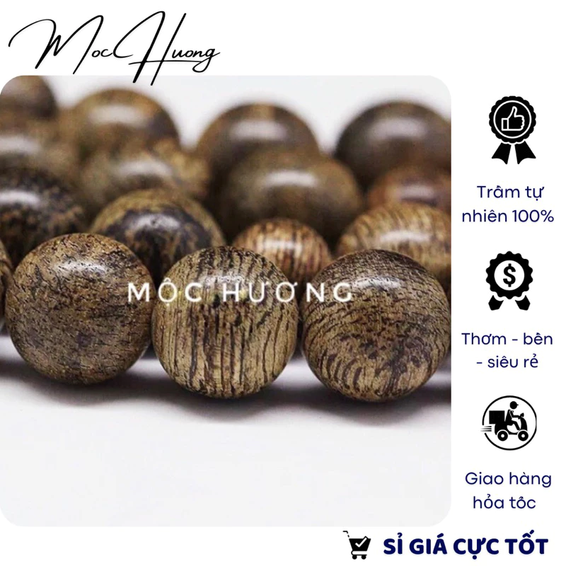 [TỰ NHIÊN 100%] Set 10 hạt trầm hương tự nhiên - Hàng chuẩn đẹp - TH837 MOCHUONG JEWELRY