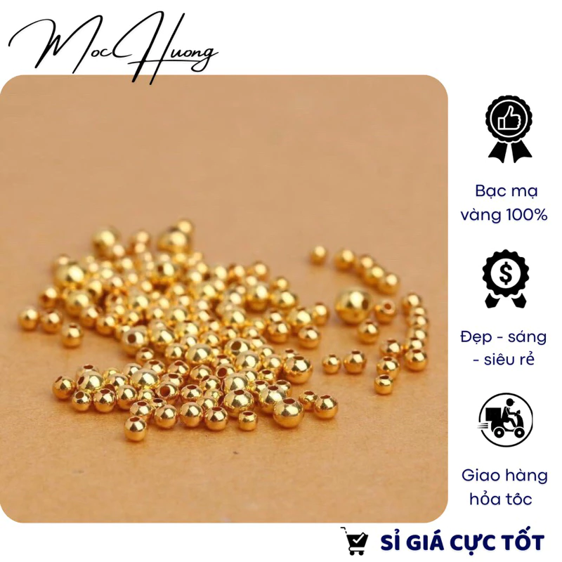 [S925] Set 10 Charm bi bạc mạ vàng 2-3-4mm - TH820 MOCHUONG JEWELRY